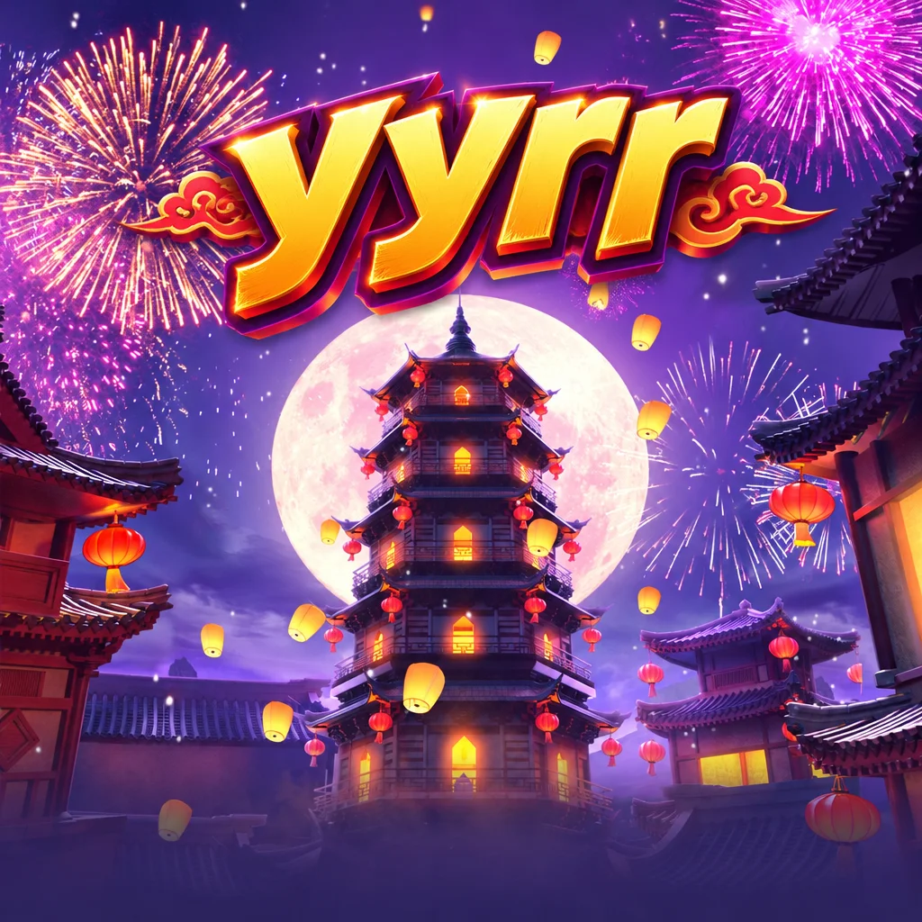 Ilustrasi tabung kembang api festival bercahaya pada tema Wild Fireworks di yyrr