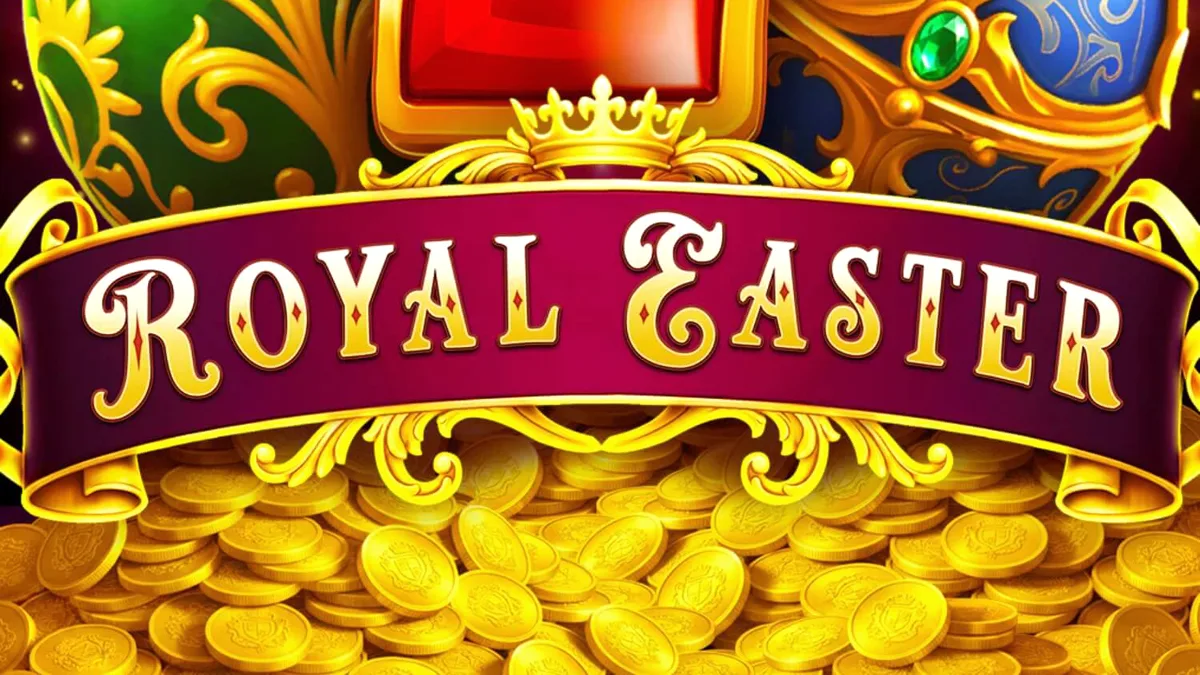 Tampilan visual slot Royal Easter dengan tema telur Fabergé dan taman istana yang elegan